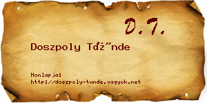 Doszpoly Tünde névjegykártya